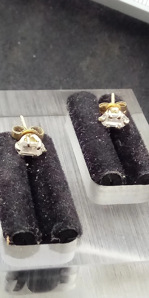 💫Aretes de moissanita corte esmeralda Charles & Colvard 14k 1,00 Cttw 🌟 Foto 4 de 4