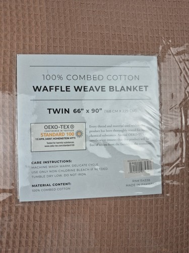 Manta Great Bay Home Waffle Weave Twin 66x90 OEKO-TEX 100 % algodón rosa polvoriento - Imagen 7 de 7