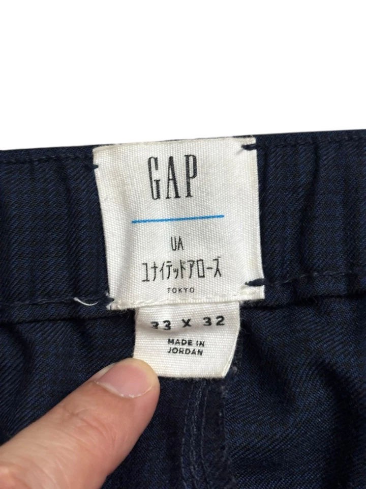 Брюки мужские GAP размер 33x30 темно-синие настоящие индиго GAP Tokyo шерстяная смесь дышащие узкие - Изображение 3 из 4