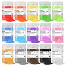 JJ CARE 16.5lbs Colored Craft Sand Art Kit - 15 Bottles Non-Toxic for Kids 3 