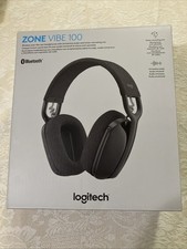 Logitech Zone Vibe 100 Lightweight Wireless Over Ear Headphones w Box, Soft Case