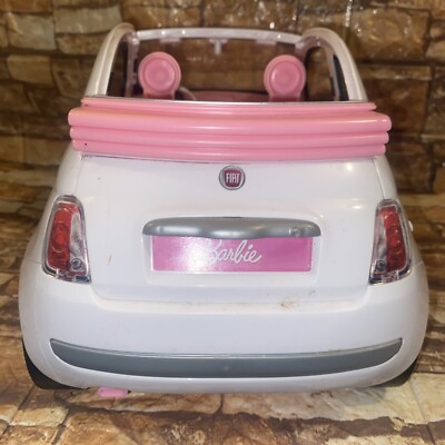 Mattel Barbie Fiat 500 Convertible Toy Car White And Pink 2008 | eBay