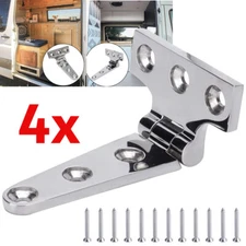 4PCS 4"×2" Marine Grade Boat Hatch Hinge 316 Stainless Steel T Hinges w/ Screws