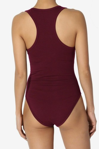 New Womens Racer Back Sleeveless Bodysuit Ladies Stretch Leotard Muscle Vest Top - Picture 158 of 165
