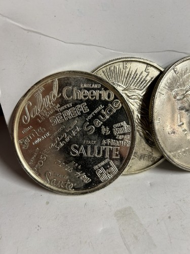 Antique Silver Dollar Coasters 4 Vegas Hotels - Picture 3 of 3