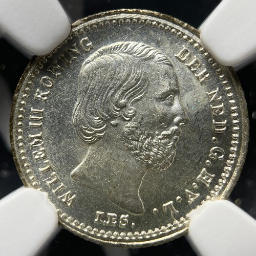 1879 Netherlands 5 Cents NGC MS64 Lot#G9055 Silver! Choice UNC! - Picture 2 of 3