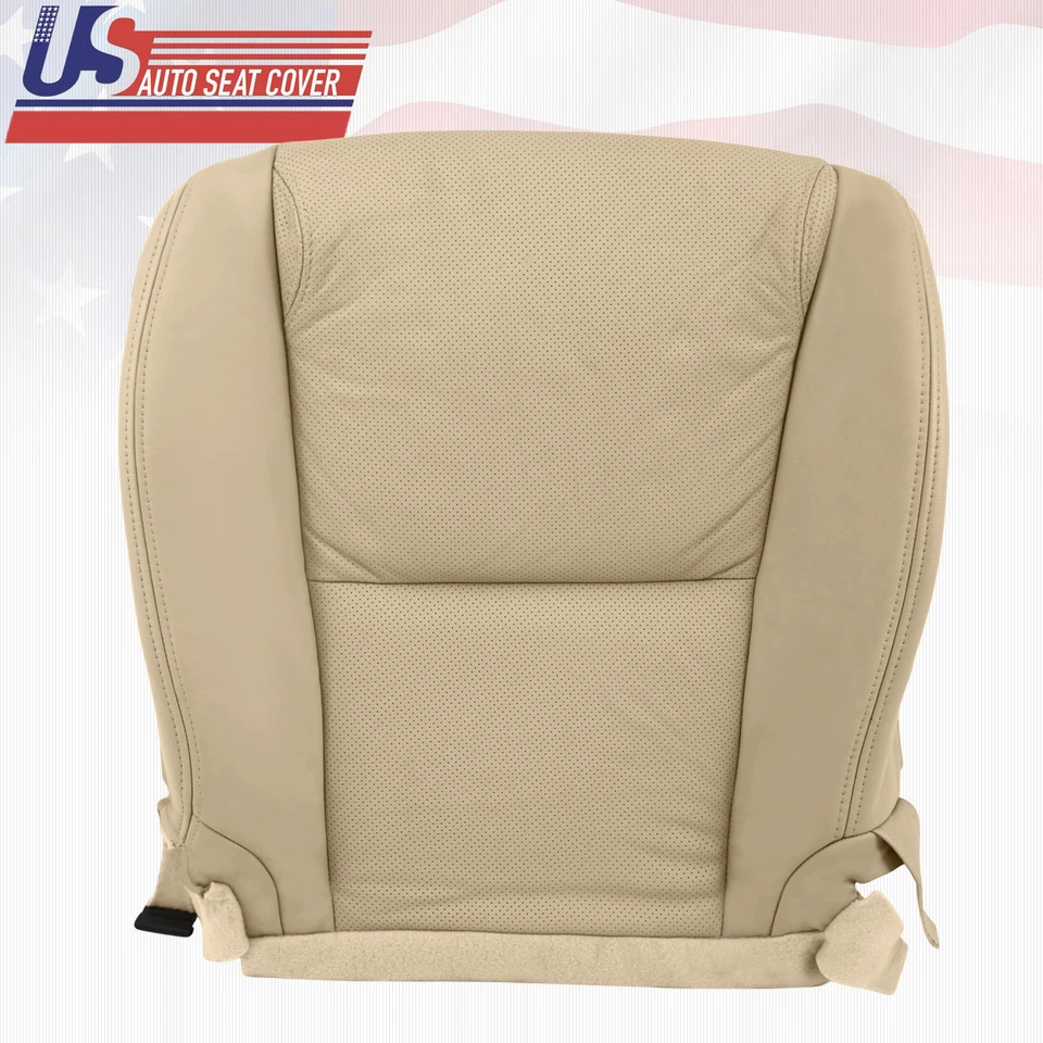 Se adapta a Lexus GS430 2006 parte inferior del conductor cuero cubierta de asiento perforada en color tostado Foto 3 de 4