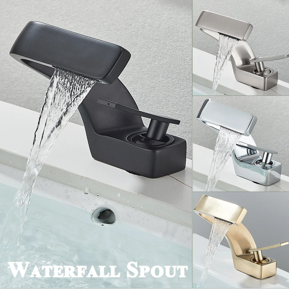 BWE Bathroom Faucet 1Hole Sink Vanity Mixer Tap Waterfall Basin Faucet Single Handle