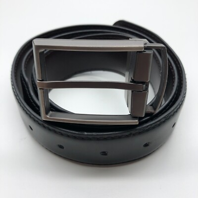 Unbranded Reversible Belt Dress Black Brown Mens Sz 38 1 3/8'' Faux Leather