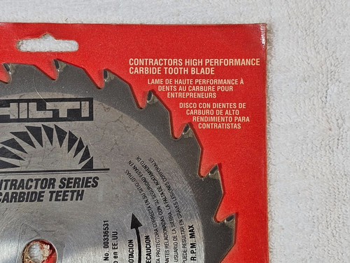 Hilti 7 1/4 x 5/8 x 13/16" 24 Teeth Carbide Cutting Circular Saw Blade - #336531 - Picture 3 of 9