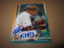 DIONER NAVARRO AUTOGRAPHED 2003 FLORIDA ST LEAGUE TOP PROSPECT TEAM ISSUED CARD 
