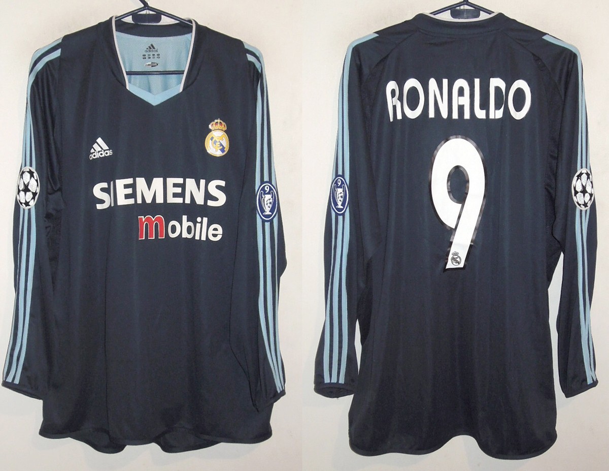 REAL MADRID Player Issue jersey 2003/04 #9 RONALDO Champions