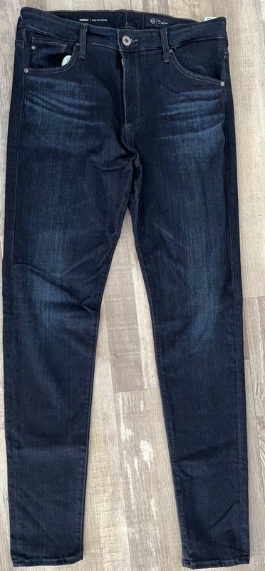 AG Adriano Goldschmied The Farrah Skinny High-Rise Dark Denim Jeans Womens 31R