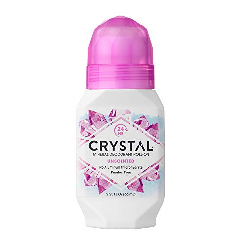 CRYSTAL Mineral Deodorant Roll-On Unscented Body Deodorant With 24-Hour Odor &