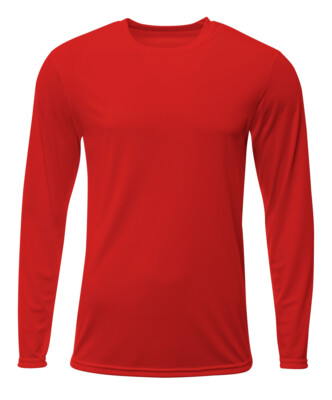 A4 Mens Dri-Fit Long Sleeve Polyester Moisture Wicking Sprint T-Shirt - N3425