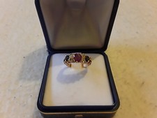 ANELLO  ANTICO (800) IN ORO GIALLO CON RUBINO E ZAFFIRI - SI ACCETTANO PROPOSTE