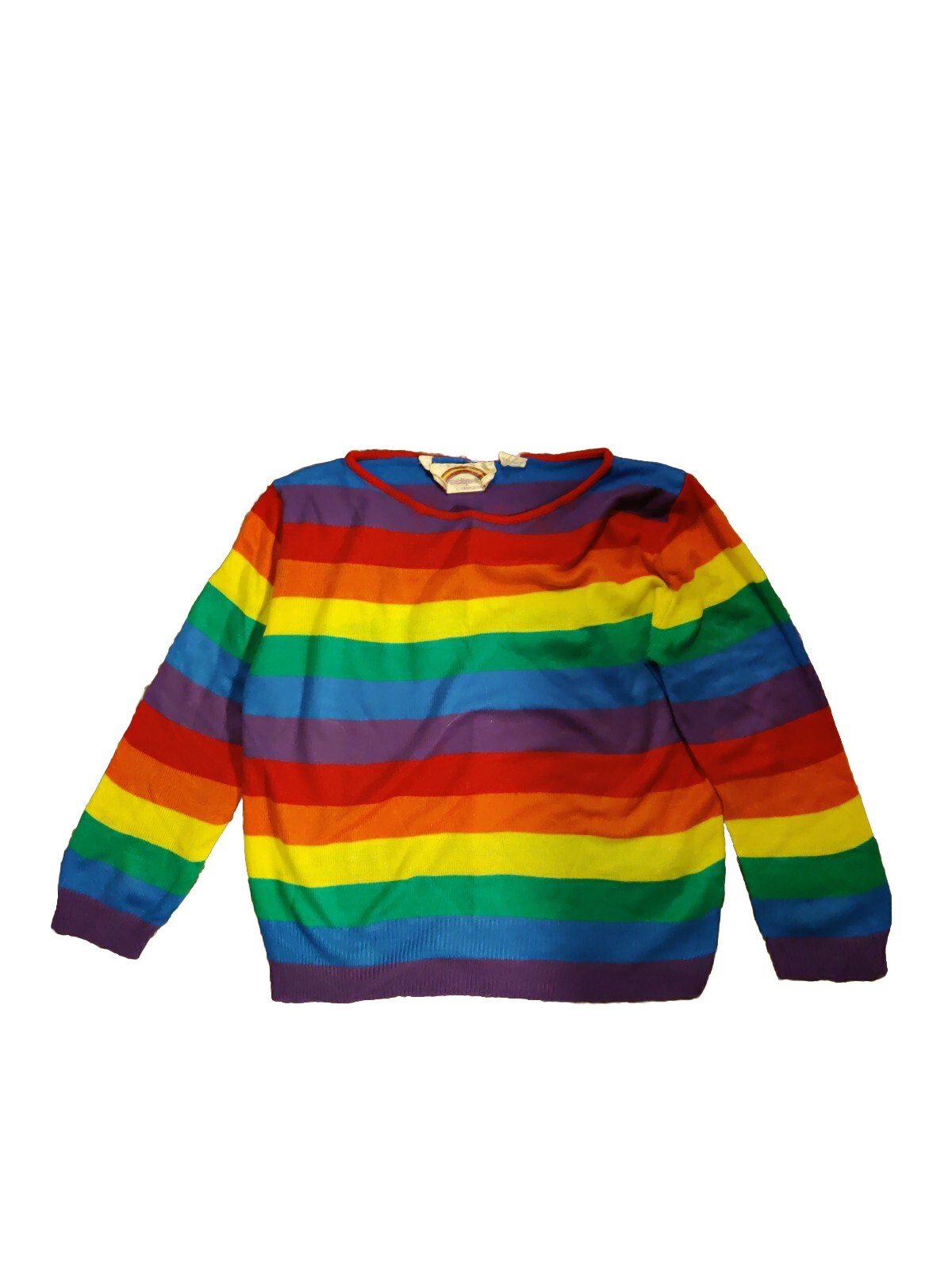 vintage 70s Eclipse Rainbow Pullover Sweater Smal… - image 1