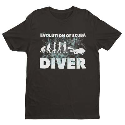 T-Shirt EVOLUTION OF A SCUBA TAUCHER Geschenk für Taucher Darwin Ape to Man Evo Design