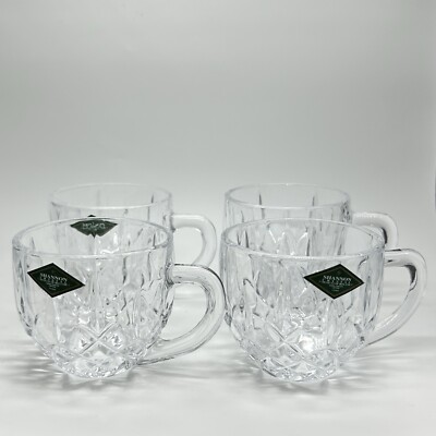 Set of 4 GODINGER Shannon Designs of Ireland 24% Lead Crystal Punch Cups 151