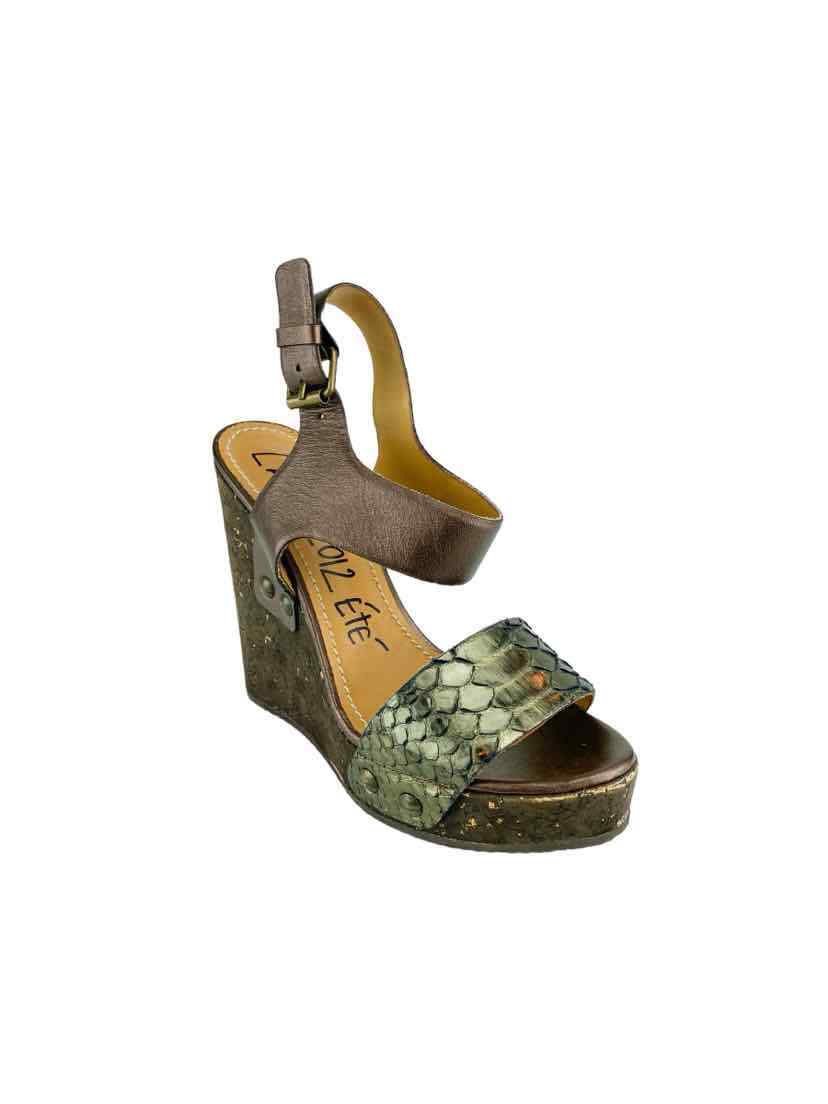 Lanvin 2012 Ete Women's Python Leather Wedges Bro… - image 2