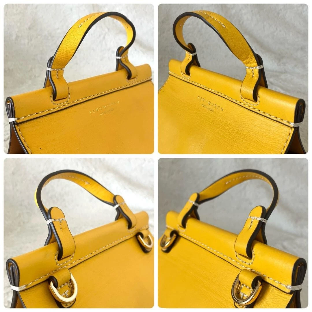 Borsa a tracolla Tory Burch 2 vie borsetta borsetta mini pelle gialla prodotto originale