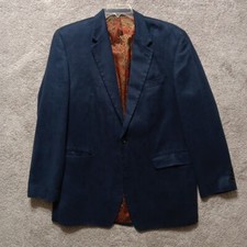 Lauren Ralph Lauren Blazer Sport Coat 42L Navy Lined 2 Button Jacket Paisley