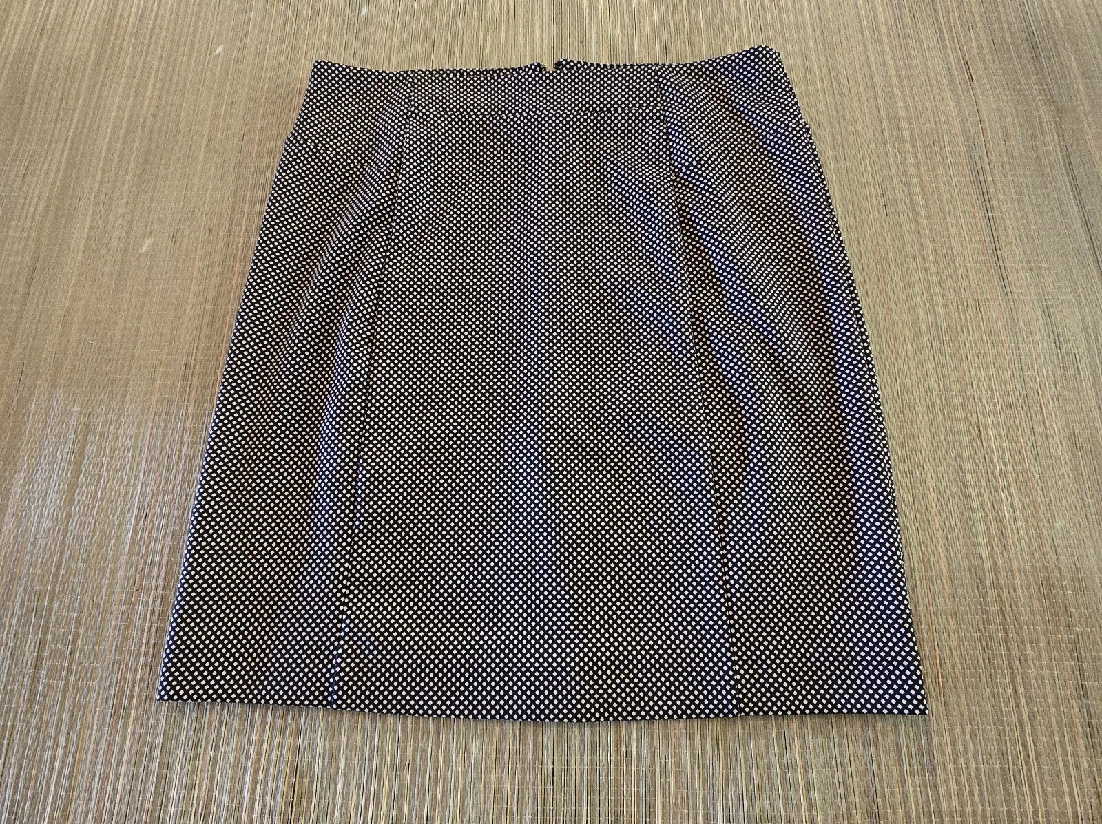 Michael Kors Black White Knee-Length Pencil Skirt with Exposed Zipper Womens L EUC
