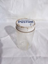 Vintage Instant Postum Coffee Glass Jar 4 3/4"