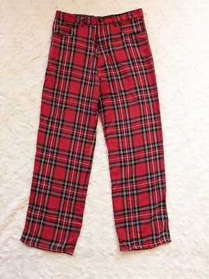 Vintage Y2K Plaid Straight Leg Pants W Belt Loop Epidemic READ 
