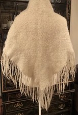 Hand Spun, Hand Woven Natural Wool Shawl