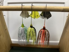 3/8 Ounce Quad Wing 4 Bladed Buzz Baits USA Made Topwater Bass Pike lot of 3