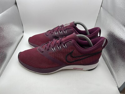 Nike Zoom Strike Women's Maroon/Black Mesh Running Sneakers AJ0188-600 Size  10