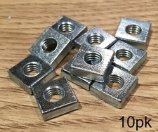 10pk 6mm Square Nut Zinc Finish M6