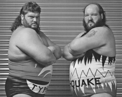 Wrestlers EARTHQUAKE and TYPHOON Glossy 8x10 Photo WWF NATURAL