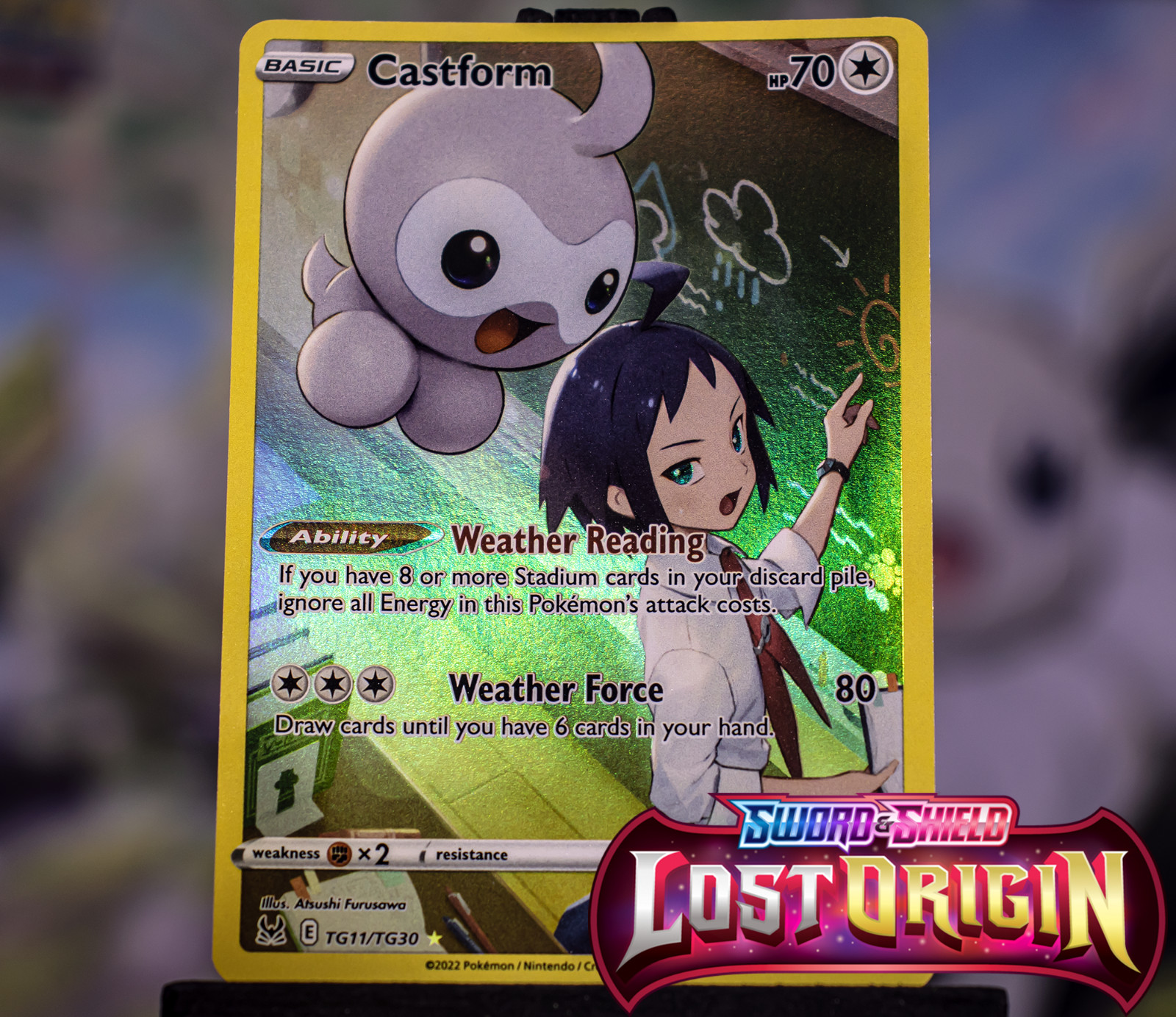 Castform TG11/TG30 Full Art Pokemon TCG Card Lost Origin Trainer Gallery
