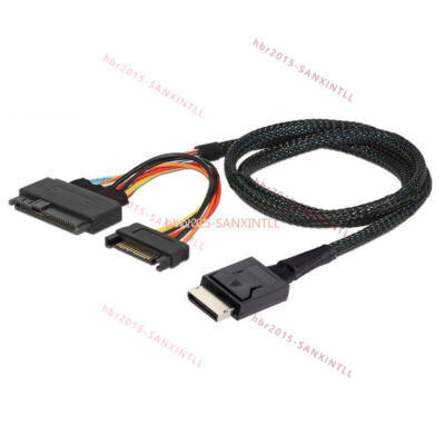 OCulink SFF-8611 to SFF-8639 Cable U.2 NVMe SDD SFF8611 to SFF8639 15Pin Power 