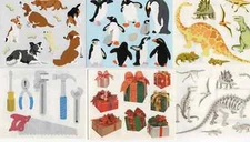Mrs Grossmans Giant Stickers-Choice Penguins-Dinosaurs-Metallic Tools-Christmas