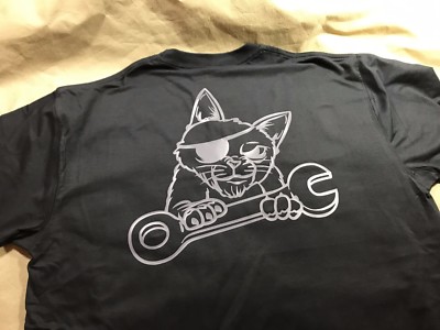JDM STYLE X BLACK CAT SPEED SHOP COLLAB ''SCRUFFS THE MECHANIC'' T-SHIRT  WRENCH