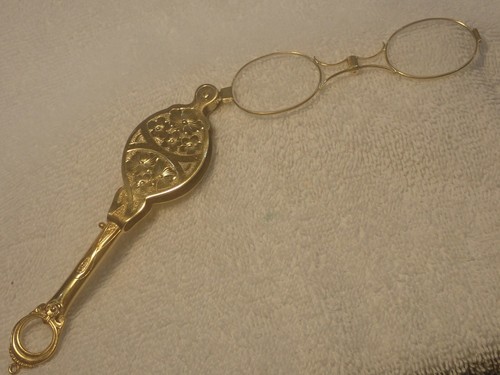 TOLLES VERMEIL MASSGESCHNEIDERTES FLORALES DESIGN LORGNETTE UM 1900! UNIKAT!  - Bild 6 von 6