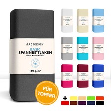 TOPPER Jersey Spannbettlaken Boxspringbett Spannbetttuch 100% Baumwolle Laken