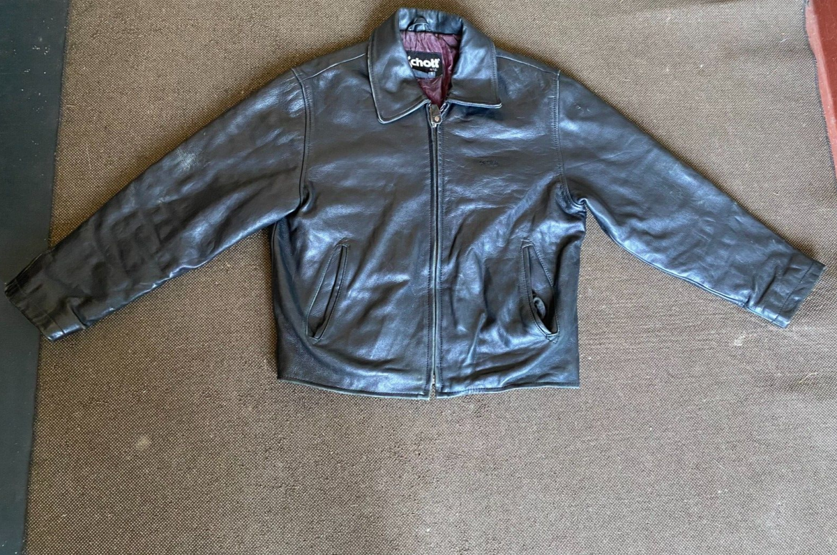 schott leather black jacket sz s. Y2K | eBay