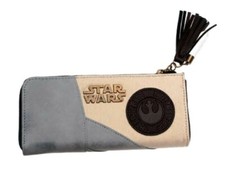 Star Wars Gray Bronzetone Rebel Logo Zip Around Clutch Wallet