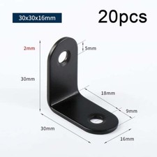 20Pcs L Black Corner Code Bracket Right Angle Corners Brace Fixing Connector