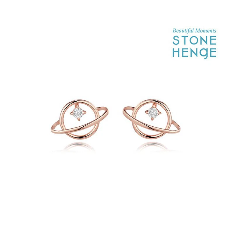 Pendiente STONE HENGE 14K Oro Rosa P1484 Mujer Regalo Han So-hee K-Drama Foto 2 de 4
