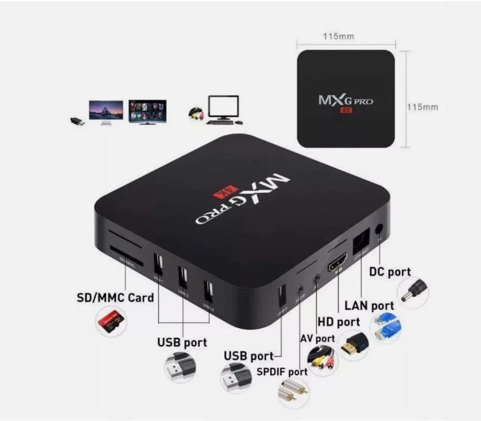 Android TV BOX WiFi Internet SMART TV FULL HD 1080p 16 gb mxq pro 4k - Immagine 4 di 4