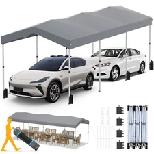 Heavy Duty Carport 10x30ft Pop up Canopy Waterproof Car Garage with Sidewalls