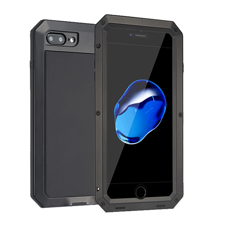 Funda protectora de aluminio resistente a prueba de golpes para iPhone X XR XS Max 8 7 6s Plus SE Foto 2 de 4