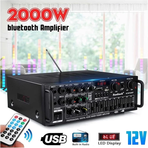 2000W Verstärker Stereo Amplifier HIFI Digital Bluetooth FM USB Vollverstärker - Bild 1 von 13