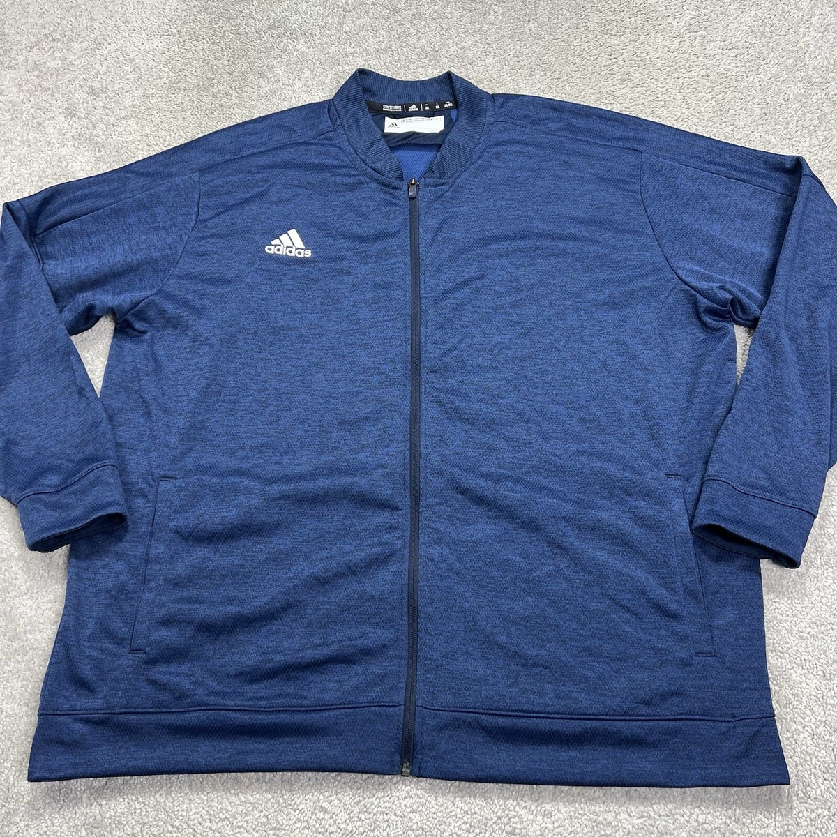 Adidas Climalite Track Jacket Mens Size 3XL XXL Navy Blue Full Zip