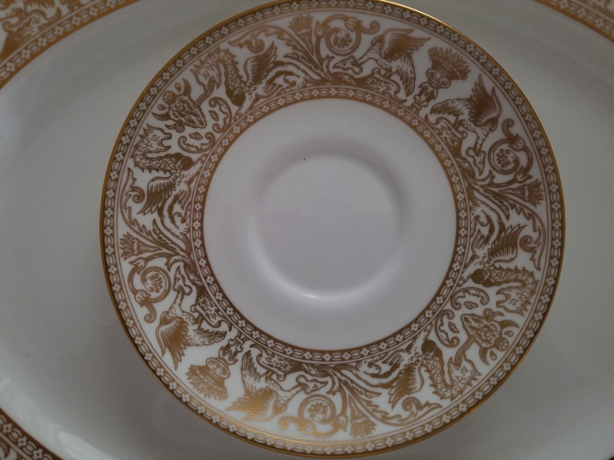 WEDGWOOD 1960s GOLD FLORENTINE DRAGON ENGLISH BONE CHINA/6